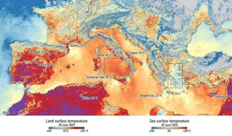 καύσωνας ρεκόρ θερμοκρασίας ελλάδα πάτρα